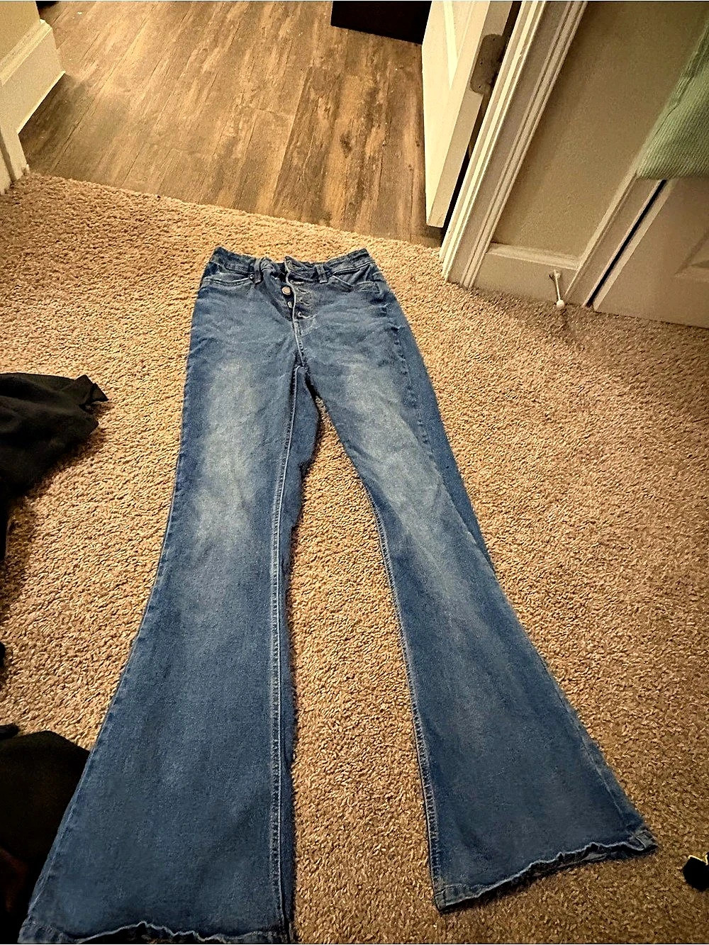 Blue notes Super High Waist Flare Jeans in Blue Waist 3